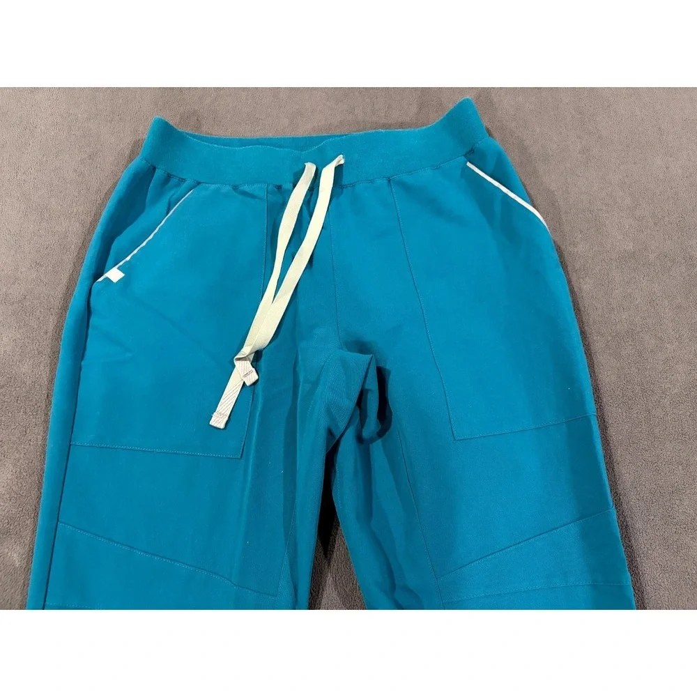 FIGS Technical Collection Cargo Scrub Pants Womens S/T Blue Drawstring Waist